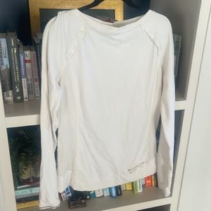 Lululemon Full Tilt Long Sleeve Pullover Top 12 Running Activewear White